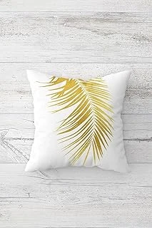Pelangi Gold Iğne Yapraklı Çift Tarafı Baskılı Gizli Fermuarlı Yastık Kılıfı Kırlent Koltuk Yastık Kılıfı, Beyaz-Altın 45 X 45 ürün görseli 1