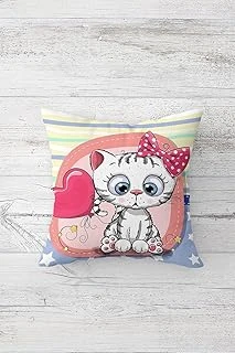 Pelangi Sevimli Temalı Çift Tarafı Baskılı Gizli Fermuarlı Yastık Kılıfı Kırlent Koltuk Yastık Kılıfı, Krem-Mavi-Beyaz 45 X 45, 2469117445451 ürün görseli 1