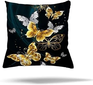 Pelangi Gold Desenli Gizli Fermuarlı Yastık Kılıfı Kırlent Kılıfı Koltuk Yastık Kılıfı, Siyah-Yeşil 45 X 45 ürün görseli 1