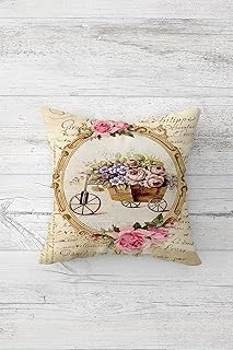 Pelangi Sepet Bisiklet Çiçek Desen Çift Tarafı Baskılı Gizli Fermuarlı Kırlent Koltuk Yastık Kılıfı, 45 X 45 ürün görseli 1
