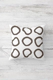 Pelangi Geometrik Desenli Çift Tarafı Baskılı Gizli Fermuarlı Yastık Kılıfı Kırlent Koltuk Yastık Kılıfı, Beyaz-Kahve 45 X 45 ürün görseli 1