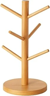 Ahşap Bambu Kupa Bardak Askısı 6'Lı Stand Doğal Mutfak Tezgahı İçin Kupa Standı Bardak Tutucu Dekoratif Dayanıklı Kolay Kurulumlu Organizer (Yuvarlak) ürün görseli 1