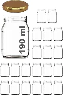 190 Ml Metal Kapaklı Konserve Kavanozu 190 Cc Şeffaf Bebek Mama Kavanoz 20 Adet (Altın/Gold) ürün görseli 1