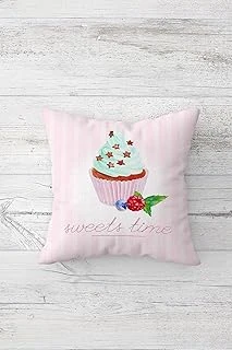 Pelangi Cupcake Desenli Çift Tarafı Baskılı Gizli Fermuarlı Yastık Kılıfı Kırlent Koltuk Yastık Kılıfı, Toz Pembe 45 X 45, 24691162445451 ürün görseli 1