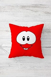 Pelangi Gülen Emoji Desenli Çift Tarafı Baskılı Gizli Fermuarlı Yastık Kılıfı Kırlent Koltuk Yastık Kılıfı, Kırmızı 45 X 45 ürün görseli 1