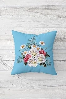 Pelangi Papatya Desen Çift Tarafı Baskılı Gizli Fermuarlı Yastık Kılıfı Kırlent Koltuk Yastık Kılıfı, Turkuaz-Pembe 45 X 45, 24691272345451 ürün görseli 1