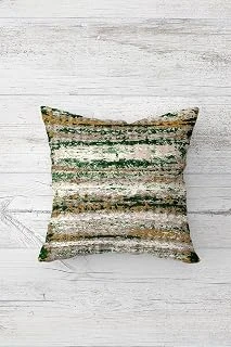 Pelangi Batik Renk Geçişli Çift Tarafı Baskılı Gizli Fermuarlı Yastık Kılıfı Kırlent Koltuk Yastık Kılıfı, Beyaz-Yeşil-Sarı 45 X 45 ürün görseli 1
