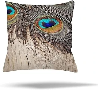 Pelangi Geometrik Batik Desen Gizli Fermuarlı Yastık Kılıfı, Kahverengi 45 X 45 ürün görseli 1