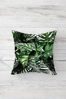 Pelangi Tropical Yaprak Desen Çift Tarafı Baskılı Gizli Fermuarlı Yastık Kılıfı Kırlent Koltuk Yastık Kılıfı, Koyu-Yeşil 45 X 45, 2469187745451 ürün görseli 1