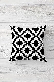 Pelangi Geometrik Karolu Çift Tarafı Baskılı Gizli Fermuarlı Yastık Kılıfı Kırlent Koltuk Yastık Kılıfı, Siyah-Beyaz 45 X 45 ürün görseli 1
