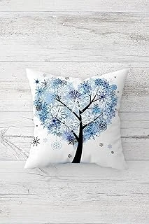 Pelangi Kalpten Ağaç Çift Tarafı Baskılı Gizli Fermuarlı Yastık Kılıfı Kırlent Koltuk Yastık Kılıfı, Beyaz-Buz Mavisi 45 X 45, 2469140245451 ürün görseli 1