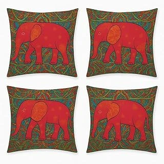 Bohem Fil Desenli Dekoratif Kırlent Kılıfı 45X45 Cm – 4’Lü Set | Dijital Baskı, Yumuşak Mikrofiber Kumaş, Gizli Fermuarlı | Renkli Etnik Boho Yastık Kılıfı Ev Dekoru İçin ürün görseli 1