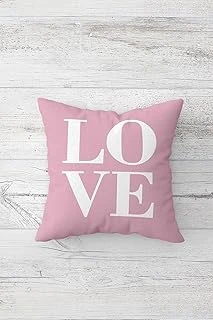 Pelangi Love Yazılı Çift Tarafı Baskılı Gizli Fermuarlı Yastık Kılıfı Kırlent Koltuk Yastık Kılıfı, Pembe 45 X 45 ürün görseli 1