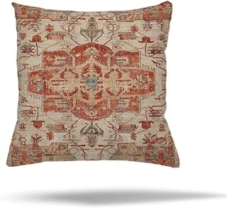 Pelangi Etnik Osmanlı Model Çiçekl Gizli Fermuarlı Yastık Kılıfı Kırlent Kılıfı Koltuk Yastık Kılıfı, Kiremit-Bej 45 X 45 ürün görseli 1