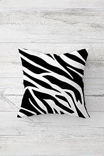 Pelangi Zebra Desen Çift Tarafı Baskılı Gizli Fermuarlı Yastık Kılıfı Kırlent Koltuk Yastık Kılıfı, Siyha-Beyaz 45 X 45 ürün görseli 1