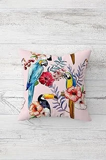 Pelangi Tropikal Papağan Yaprak Çift Tarafı Baskılı Gizli Fermuar Yastık Kılıfı Kırlent Koltuk Yastık Kılıfı, Mavi-Pudra 45 X 45, 2469104445451 ürün görseli 1