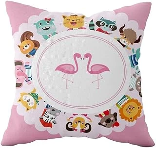 Pelangi Pembe Filamingo Çift Taraflı Gizli Fermuarlı Yastık Kılıfı Kırlent Koltuk Yastık Kılıfı, Pembe-Beyaz 43 X 43 ürün görseli 1