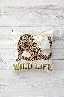 Pelangi Wild Life Çift Tarafı Baskılı Gizli Fermuarlı Yastık Kılıfı Kırlent Koltuk Yastık Kılıfı, Beyaz-Leopar 45 X 45, 24691265145451 ürün görseli 1