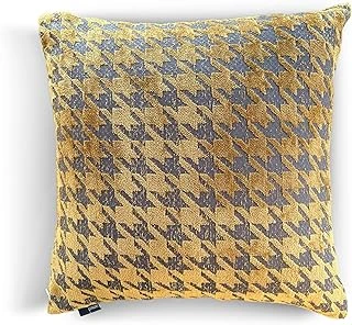 Yastık Kılıfı, Kazayağı Desenli, 50X50 Cm, Sarı Desenli, Polyester Karışımı, Çağdaş ürün görseli 1