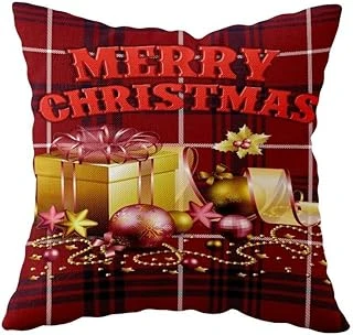 Pelangi Merry Christmas Yılbaşı Hediye Tema Çift Taraflı Gizli Fermuar Kırlent Koltuk Yastık Kılıfı, Bordo -Siyah 43 X 43 ürün görseli 1