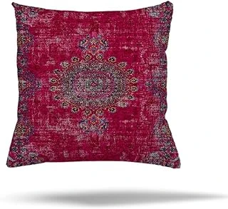 Pelangi Patchwork Çiçek Desen Etnik Gizli Fermuarlı Yastık Kılıfı Kırlent Kılıfı Koltuk Yastık Kılıfı, Fuşya 45 X 45 ürün görseli 1
