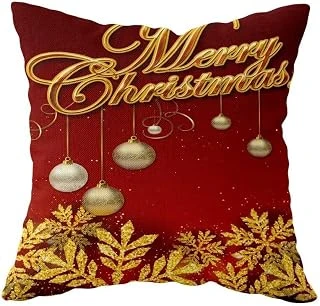 Pelangi Noel Baba Yılbaşı Temalı Çift Taraflı Gizli Fermuarlı Yastık Kılıfı Kırlent Koltuk Yastık Kılıfı, Kırmızı-Gold 43 X 43 ürün görseli 1