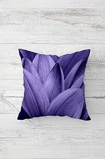 Pelangi Lotus Yaprağı Desen Çift Tarafı Baskılı Gizli Fermuarlı Yastık Kılıfı Kırlent Koltuk Yastık Kılıfı, Lila-Mor 45 X 45 ürün görseli 1