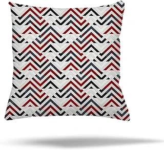 Pelangi Geometrik Karo Zigzak Kilim Desen Gizli Fermuarlı Yastık Kılıfı Kırlent Kılıfı, Bordo-Gri 45 X 45 ürün görseli 1