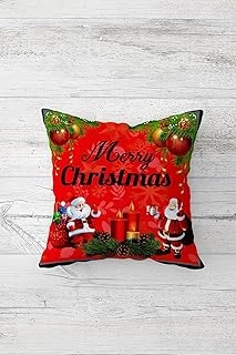 Pelangi Yeni Yıl Noel Babalı Çift Tarafı Baskılı Gizli Fermuarlı Yastık Kılıfı Kırlent Koltuk Yastık Kılıfı, Kırmızı 45 X 45 ürün görseli 1