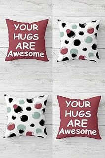Pelangi Your Hugs Are Awesome Sevgili Gizli Fermuarlı Kırlent Kılıfı Koltuk Yastık Kılıfı Takım(4Adet), Bordo-Yeşil 43 X 43 ürün görseli 1