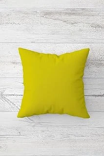 Pelangi Yeşili Düz Renk Çift Tarafı Baskılı Gizli Fermuarlı Yastık Kılıfı Kırlent Koltuk Yastık Kılıfı, Sarı 45 X 45 ürün görseli 1