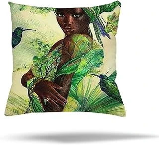 Pelangi Mermer Desen Geometrik Afrikalı Gizli Fermuarlı Yastık Kılıfı Kırlent Kılıfı Koltuk Yastık Kılıfı, Yeşil 45 X 45 ürün görseli 1