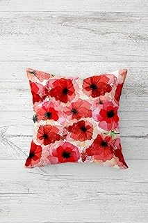 Pelangi Kırmızı Gelincik Çiçek Çift Tarafı Baskılı Gizli Fermuar Yastık Kılıfı Kırlent Koltuk Yastık Kılıfı, Kırmızı-Pembe 45 X 45 ürün görseli 1