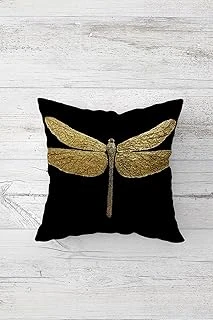 Pelangi Gold Yusufçuk Desenli Çift Tarafı Baskılı Gizli Fermuarlı Yastık Kılıfı Kırlent Koltuk Yastık Kılıfı, Gold-Siyah 45 X 45 ürün görseli 1