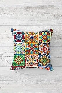 Pelangi Renkli Etnik Motifli Çift Tarafı Baskılı Gizli Fermuarlı Yastık Kılıfı Kırlent Koltuk Yastık Kılıfı, Sarı-Turuncu-Bordo 45 X 45 ürün görseli 1