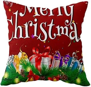 Pelangi Merry Christmas Yılbaşı Hediye Tema Çift Taraflı Gizli Fermuar Kırlent Koltuk Yastık Kılıfı, Bordo-Beyaz-Yeşil 43 X 43 ürün görseli 1