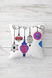 Pelangi Ramazan Temalı Çift Tarafı Baskılı Gizli Fermuarlı Yastık Kılıfı Kırlent Koltuk Yastık Kılıfı, Beyaz-Mavi-Mor 45 X 45, 24691213845451 ürün görseli 1