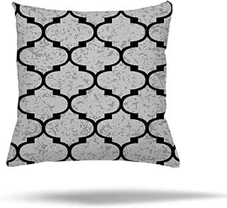 Pelangi Patchwork Çiçek Desenli Etnik Gizli Fermuarlı Yastık Kılıfı Kırlent Kılıfı Koltuk Yastık Kılıfı, Gri-Siyah 45 X 45 ürün görseli 1