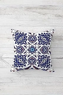 Pelangi Çini Desenli Çinili Çift Tarafı Baskılı Gizli Fermuarlı Dekoratif Kırlent Koltuk Yastık Kılıfı, Saks Mavi-Kırmızı 45 X 45, 24691123045451 ürün görseli 1
