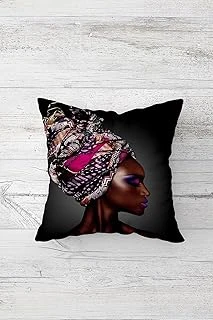 Pelangi Etnik Afrikalı Kadın Çift Tarafı Baskılı Gizli Fermuarlı Yastık Kılıfı Kırlent Koltuk Yastık Kılıfı, Gri 45 X 45, 24691110345451 ürün görseli 1