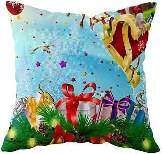 Pelangi Noel Baba Yılbaşı Temalı Çift Taraflı Gizli Fermuarlı Yastık Kılıfı Kırlent Koltuk Yastık Kılıfı, Mavi-Kırmızı-Yeşil 43 X 43 ürün görseli 1