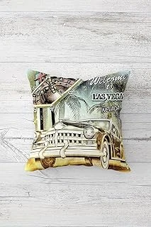 Pelangi Araba Desenli Çift Tarafı Baskılı Gizli Fermuarlı Yastık Kılıfı Kırlent Koltuk Yastık Kılıfı, Gri-Kahve-Siyah 45 X 45 ürün görseli 1