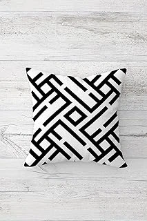 Pelangi Çizgili Çift Tarafı Baskılı Gizli Fermuarlı Dekoratif Yastık Kılıfı Kırlent Kılıfı Yastık Kılıfı, Siyahlı-Beyaz 43 X 43 ürün görseli 1
