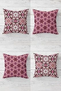 Pelangi Etnik Geometrik Desenler Gizli Fermuarlı Kırlent Kılıfı Koltuk Yastık Kılıfı Takım(4Adet), Mor-Pembe 45 X 45 ürün görseli 1