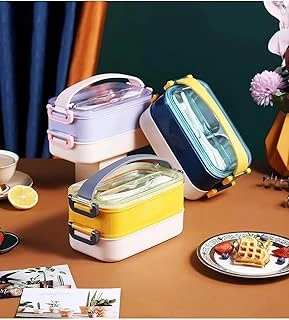 Vagonlife Bento 1600Ml Lunchbox 2 Katlı Çelik Sefer Tası Yemek Kutusu (Mor) ürün görseli 1
