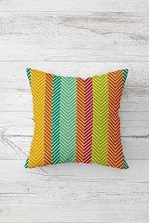 Pelangi Renkli Zigzag Şekiller Çift Tarafı Baskılı Gizli Fermuarlı Yastık Kılıfı Kırlent Yastık Kılıfı, Turkuaz-Pembe 45 X 45, 24691291445451 ürün görseli 1