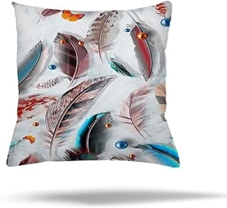 Pelangi Benekli Güllü Tüy Desenli Gizli Fermuarlı Yastık Kılıfı Kırlent Kılıfı Koltuk Yastık Kılıfı, Karışık Renkli 45 X 45, 246845014545659 ürün görseli 1