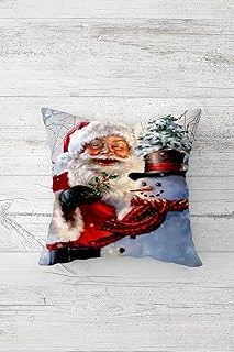 Pelangi Noel Baba Temalı Çift Tarafı Baskılı Gizli Fermuarlı Yastık Kılıfı Kırlent Koltuk Yastık Kılıfı, Beyaz 45 X 45, 24691174445451 ürün görseli 1