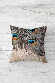 Pelangi Ahşaplı Tavuskuşu Tüylü Çift Tarafı Baskılı Gizli Fermuar Yastık Kılıfı Kırlent Koltuk Yastık Kılıfı, Karışık Renkli 45 X 45 ürün görseli 1