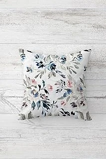 Pelangi Floral Desenli Çift Tarafı Baskılı Gizli Fermuarlı Yastık Kılıfı Kırlent Koltuk Yastık Kılıfı, Beyaz-Mavi-Gri 45 X 45, 24691190745451 ürün görseli 1
